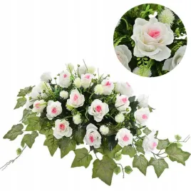 stroiki-na-cmentarz-grob-sztuczne-kwiaty-roza-kompozycja-donica