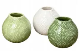 boltze-wazon-tessa-3-sztuki-sr-13-cm-zielony-bialy-kamionka