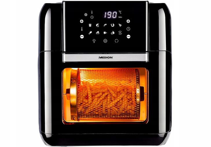 ﻿DUŻA FRYTKOWNICA AIRFRYER BEZTŁUSZCZOWA MD10072 1500W 10L OBROTOWY ROŻEN