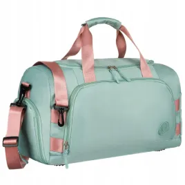 zielono-rozowa-torba-weekendowo-podrozna-z-uchwytem-na-walizke-i-kieszenia