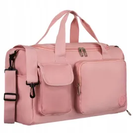 rozowa-torba-weekendowa-wykonana-z-poliestru-z-kieszonkami-zewnetrznymi-p