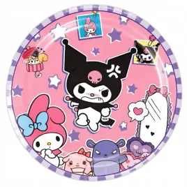 talerzyki-talerze-duze-papierowe-kuromi-my-melody-22-cm-10szt-k3t