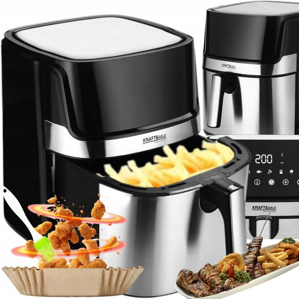 MOCNA FRYTKOWNICA BEZTŁUSZCZOWA 8L FRYTOWNICA AIRFRYER 1850W + GRATISY