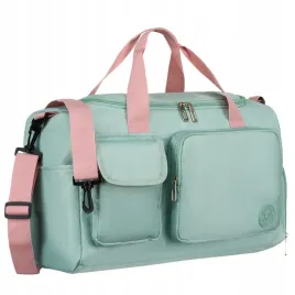 zielono-rozowa-torba-podrozna-z-poliestru-zamykana-na-suwak-peterson