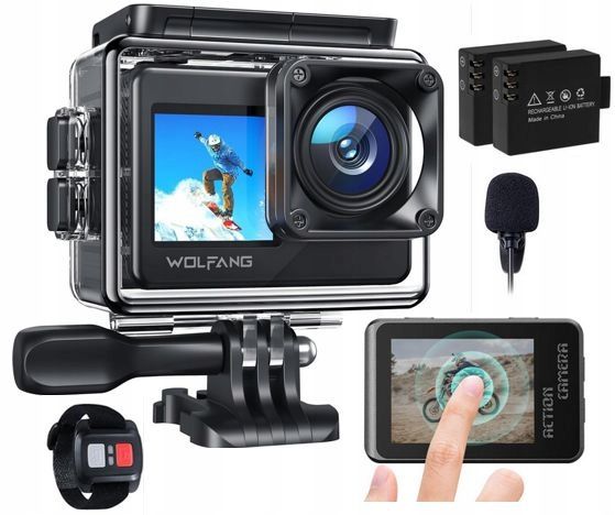 KAMERA SPORTOWA WOLFANG GA420 4K 24MP WIFI 60FPS 40M EIS Dotykowy Mikrofon