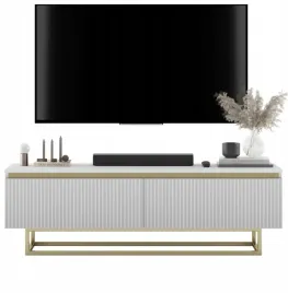 nowoczesna-szafka-rtv-glamour-bialy-mat-stelaz-w-zlotym-kolorze-140-cm