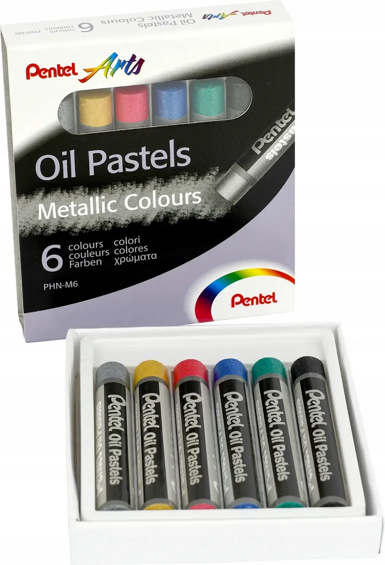 pastele-olejne-metaliczne-6-kolorow-pentel-stan-nowy