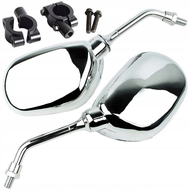 LUSTERKA DO SKUTERA MOTOCYKLA QUADA MOTORU ROWER HULAJNOGA M8 R/R CHROM