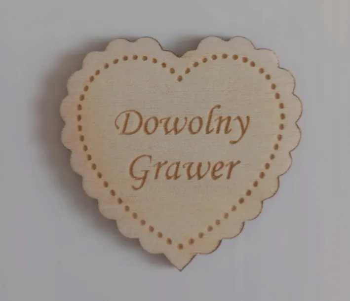 Serce drewniane 5 cm DOWOLNY GRAWER