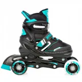 rolki-lyzwy-wrotki-4w1-regulowane-raven-helixi-black-mint-30-33-kolka-led-stan-nowy