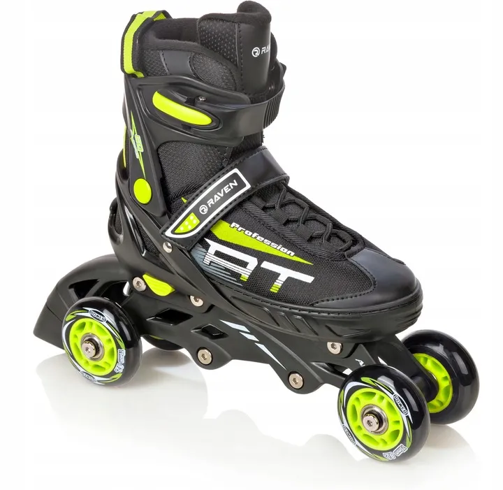 rolki-wrotki-3w1-regulowane-raven-profession-black-lime-31-35