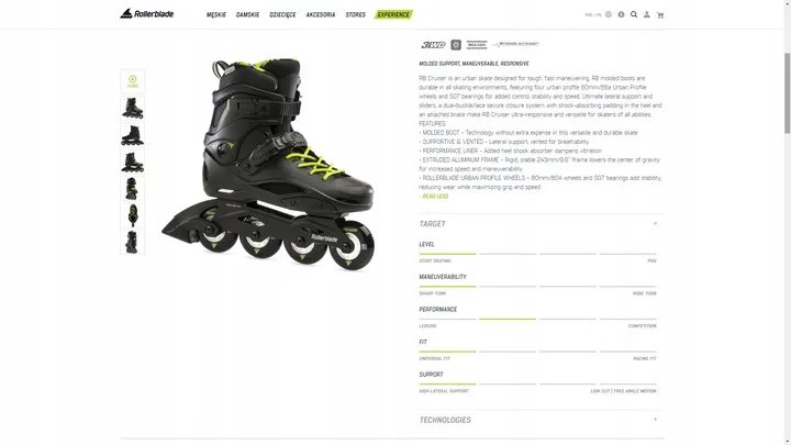 lesznookrezna10a-nowe-rolki-rollerblade-rb-cruiser-250-black-yellow-cena-klasa-lozysk-abec-7
