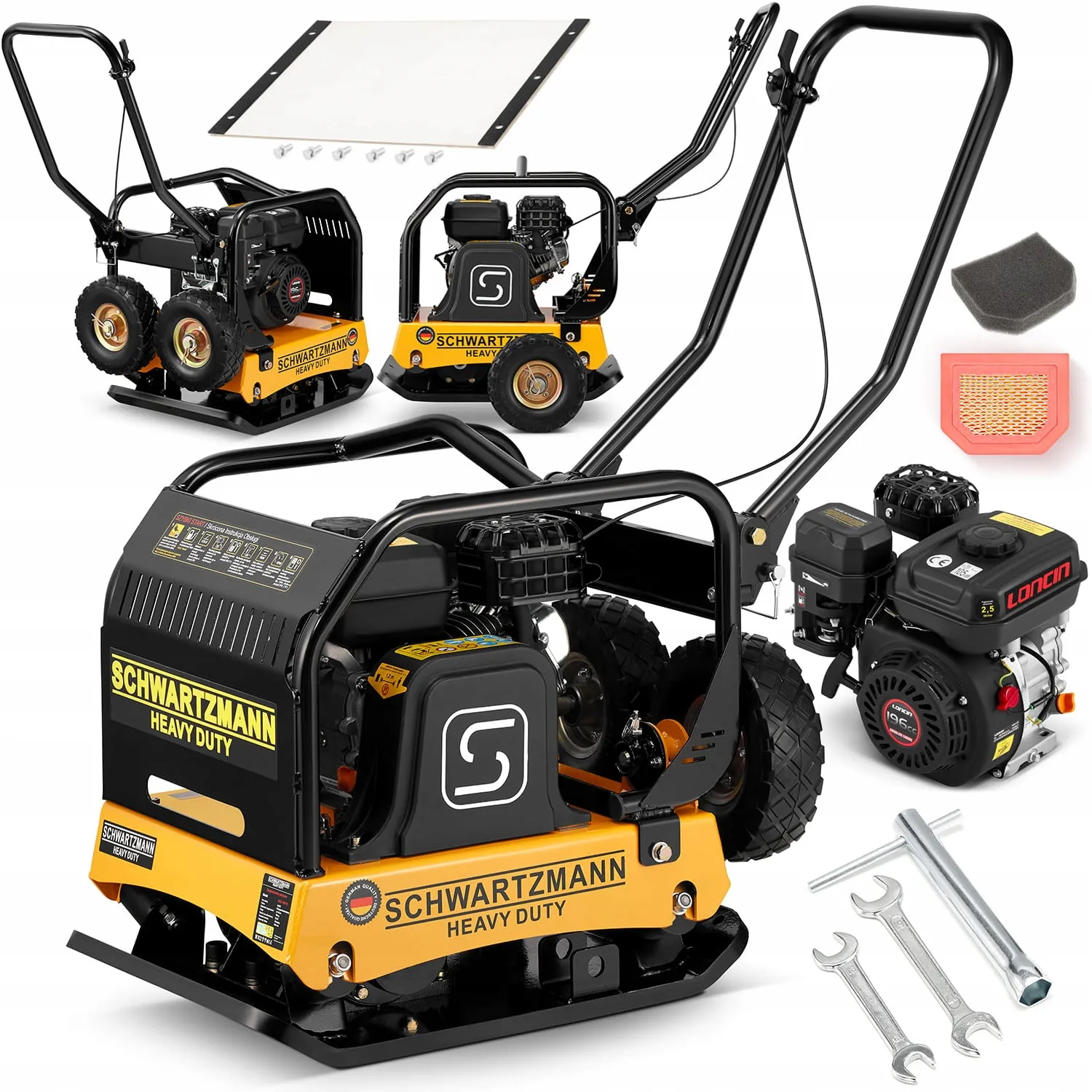 【K0u810】10kg×4 20kg×2 Zagęszczarka płytowa gruntu SCHWARTZMANN ubijak ZG140TK 120