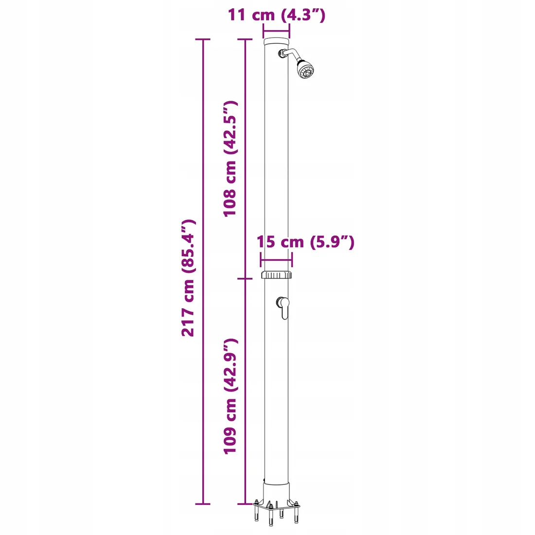 prysznic-solarny-217-cm-20-l-stan-nowy