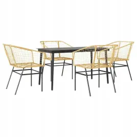 5-czesciowy-zestaw-obiadowy-do-ogrodu-brazowy-polirattan-szklo