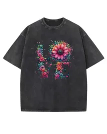 damska-koszulka-oversize-efekt-sprania-milosc-love-kwiaty-czarna-s