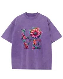 damska-koszulka-oversize-efekt-sprania-milosc-love-kwiaty-fioletowa-m