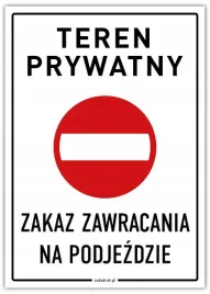zakaz-zawracania-na-podjezdzie-tabliczka-a4