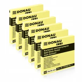 bloczek-samoprzylepny-donau-76x76-mm-100-kartek-zolty-6-szt