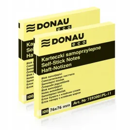 bloczek-samoprzylepny-donau-76x76-mm-100-kartek-zolty-2szt