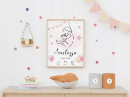 plakat-a3-personalizowany-metryczka-dla-dziewczynki-250g-m2