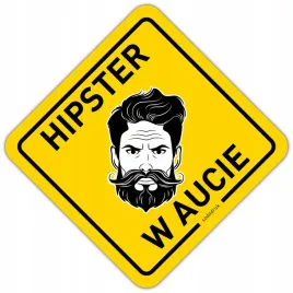 hipster-w-aucie-naklejka-laminowana