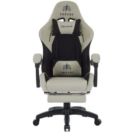 fotel-gamingowy-infini-thrustx-beige-z-tkaniny-podnozek