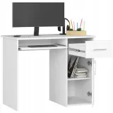 biurko-wolnostojace-biale-1-szuflada-90-cm-1-drzwi-stan-nowy