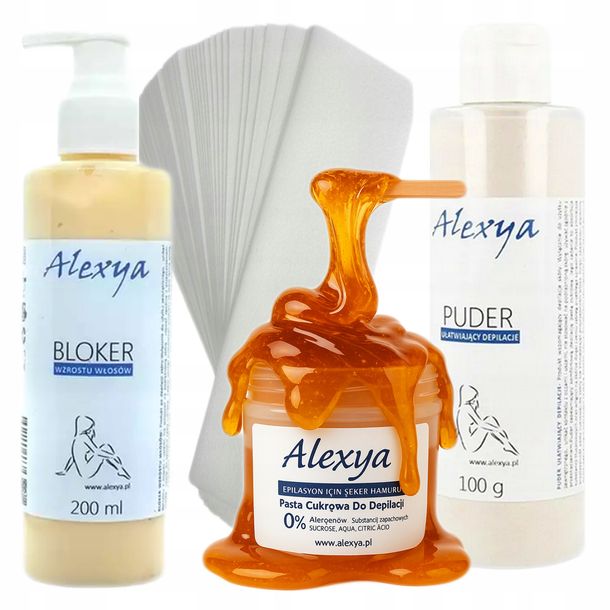 ﻿Depilacja bikini w domu pasta cukrową intymna krocza + BLOKER + PUDER PASKI