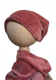 koniakowy-komplet-dzieciecy-czapka-i-komin-na-szyje-welur-minky-48-52-cm