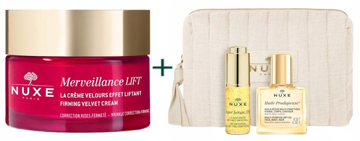 ﻿NUXE Merveillance Lift Krem skóra mieszana + Kosmetyczka Serum Olejek
