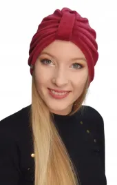 bordowy-turban-damski-na-glowe-z-weluru-czapka-emma-jesienno-zimowa