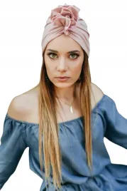 turban-luba-pudrowy-roz-czapka-marszczona-bez-wzoru-takze-po-chemioterapii