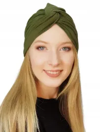 turban-damski-na-glowe-twist-flora-027-khaki-czapka-marszczona-delikatna