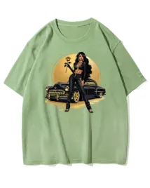 koszulka-oversize-latynoska-kobieta-vintage-samochod-matcha-3xl