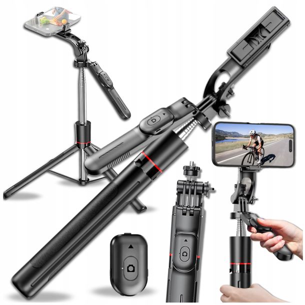 KIJEK DO SELFIE STICK UCHWYT NA TELEFON TRIPOD STATYW +PILOT BLUETOOTH 5.2