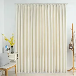 vidaxl-zaslona-zaciemniajaca-z-haczykami-aksamit-kremowa-290x245-cm
