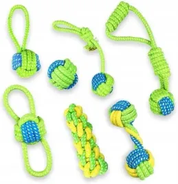 zestaw-gryzakow-dla-psa-7-elementow-super-jakosc-sznur-wezly-zielono-niebie