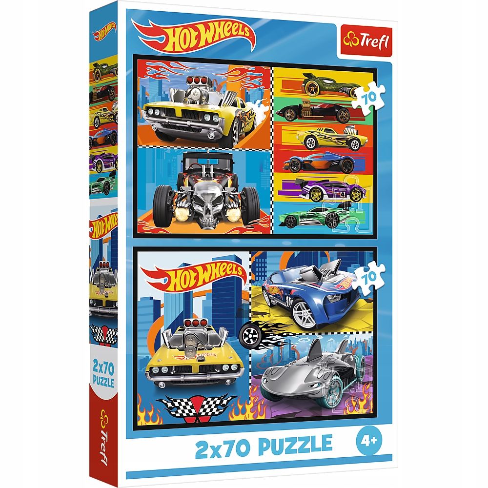 Puzzle - 2x70 - Samochodziki - Hot Wheels Trefl 34442 – 262028186
