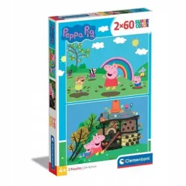 puzzle-clementoni-supercolor-swinka-peppa-2x60-elementow