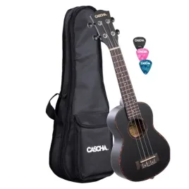 ukulele-sopranowe-cascha-hh2262-czarny-mahon-gruby-pokrowiec
