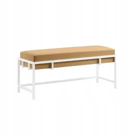 lawka-pufa-ciemnobezowa-lamo-80-bialy-metalowy-profil