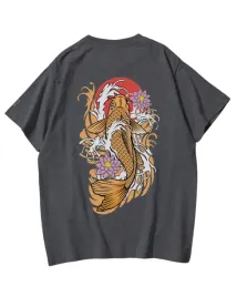 meska-koszulka-z-nadrukiem-japonskiej-sztuki-lotosu-harmonia-grafitowa-3xl