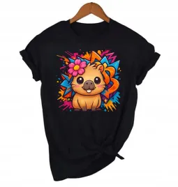 koszulka-kobieta-dzieciecy-nadruk-okazja-prezent-capibara-xxl-przod-w749