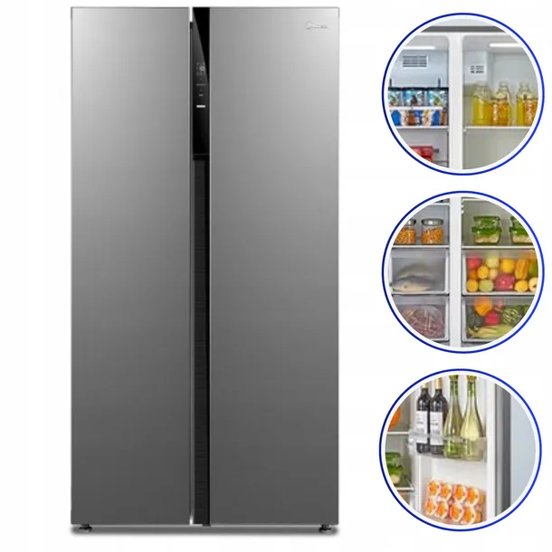準備中 Lodówka Side by Side Midea No Frost MERS530FGE02 548L duża Outlet