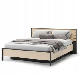 lozko-do-sypialni-160-enna-na-metalowym-stelazu-z-led-bezowy-czarny