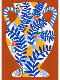 plakat-akwarela-wazon-retro-vintage-100x70-cm