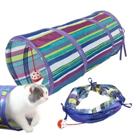 tunel-z-pilka-dla-kociat-junior-malego-kotka-fioletowy-50-cm-zabawka