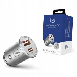 ladowarka-samochodowa-3mk-hyper-car-charger-45w-usb-c-usb-a-srebrna