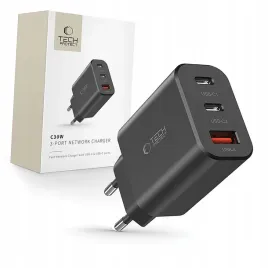 ladowarka-tech-protect-nc30w-sieciowa-2x-usb-c-pd-30w-usb-a-qc-3-0-czarna